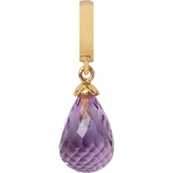 Christina Collect Drop Amethyst charm – forgyldt sølv, 6 mm til Classic læderarmbånd